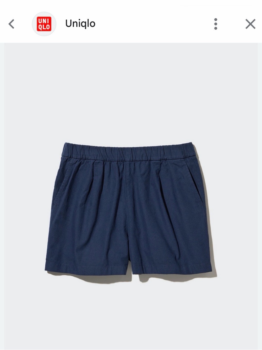 Uniqlo Women's Navy Elastic-Waist Shorts